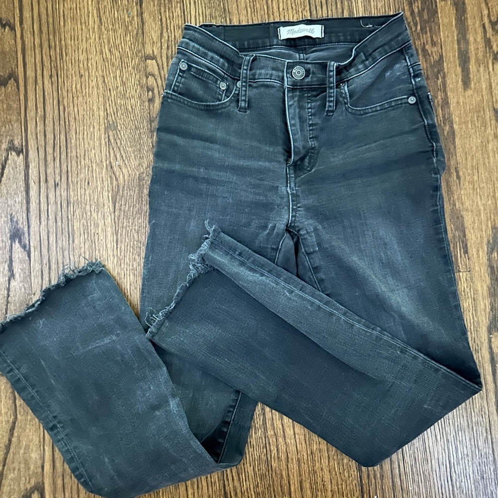 Madewell Black Ankle Cropped Jeans with Stretch